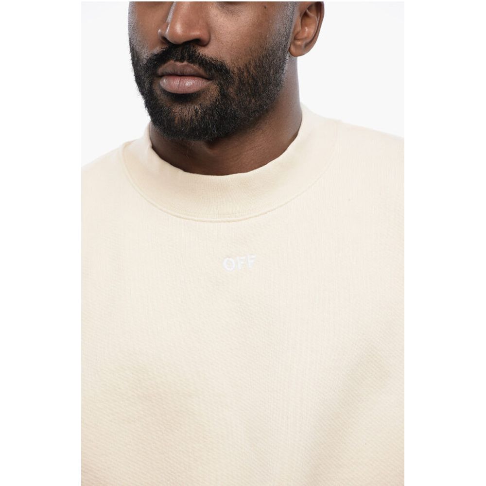 Off-White Solid Color CORNELY DIAGS SKATE Crew-neck Sweatshirt with Em