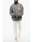 Off-White Solid Color Crewneck Sweatshirt with Embroideries