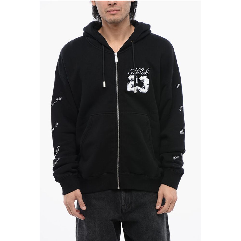 Off-White Cotton 23 SKATE Hoodie with Contrast Embroidery