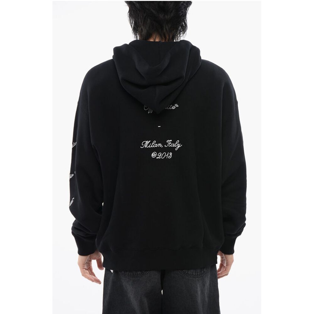 Off-White Cotton 23 SKATE Hoodie with Contrast Embroidery