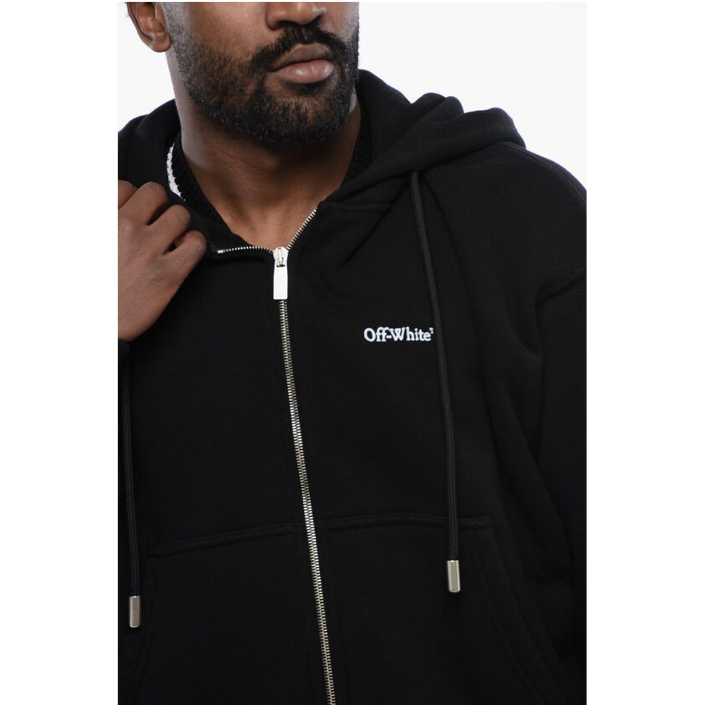 Off-White Hoodie TATTOO ARROW ZIP SKATE with 2 Pockets and Zip Closure