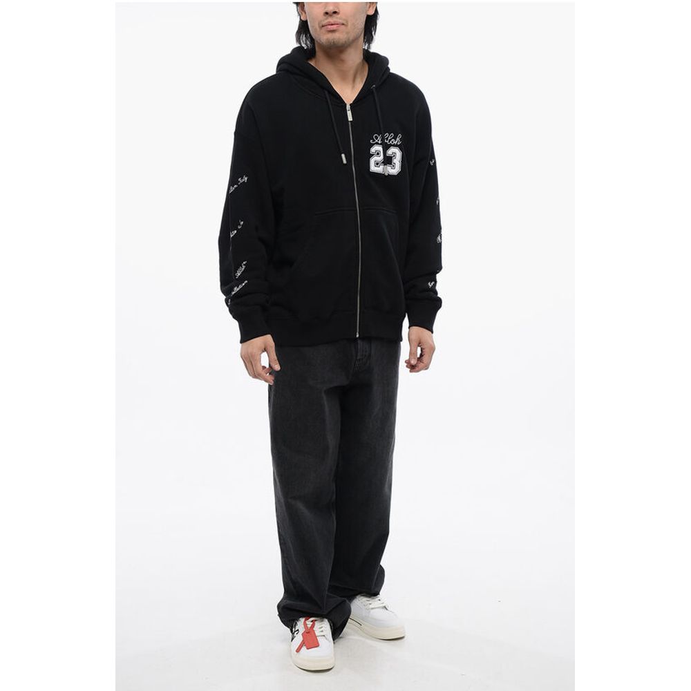 Off-White Cotton 23 SKATE Hoodie with Contrast Embroidery