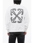 Off-White Brushed Cotton ARROW Embroidered Sweatshirt