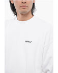Off-White Brushed Cotton ARROW Embroidered Sweatshirt