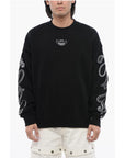 Off-White Brushed Cotton BANDANA Embroidered Crewneck Sweatshirt