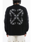 Off-White Brushed Cotton BANDANA Embroidered Crewneck Sweatshirt