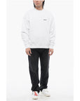 Off-White Brushed Cotton ARROW Embroidered Sweatshirt