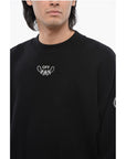Off-White Brushed Cotton BANDANA Embroidered Crewneck Sweatshirt
