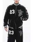 Off-White Terry NATLOVER VARSITY Track Sweatshirt with Tape Detail