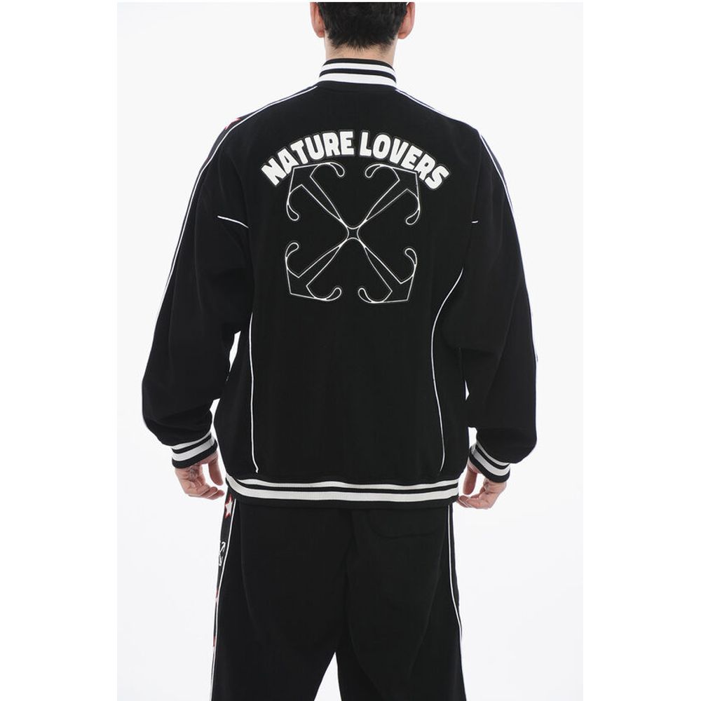 Off-White Terry NATLOVER VARSITY Track Sweatshirt with Tape Detail