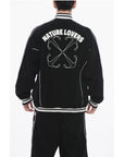 Off-White Terry NATLOVER VARSITY Track Sweatshirt with Tape Detail