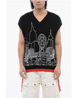 Off-White Embroidered SKYLINE Sleeveless Sweater