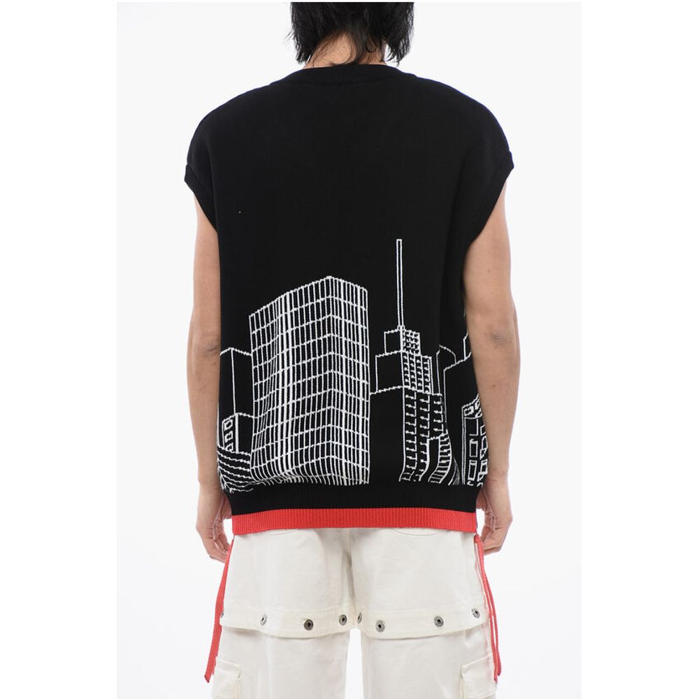 Off-White Embroidered SKYLINE Sleeveless Sweater