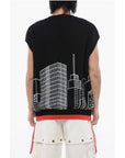 Off-White Embroidered SKYLINE Sleeveless Sweater
