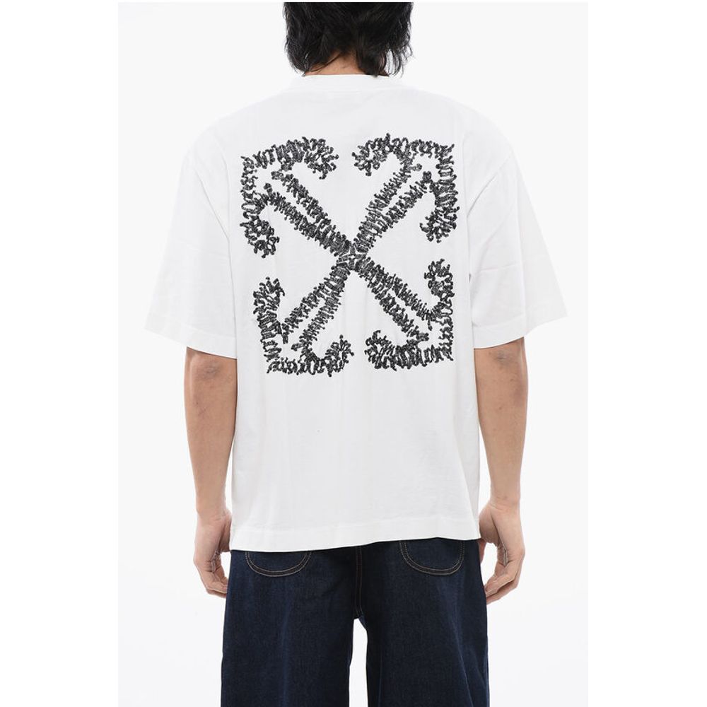 Off-White Embroidered TATTOO ARROW SKATE Crewneck T-Shirt
