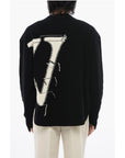 Off-White Crewneck Wool Sweater With Maxi Logo Embroidery