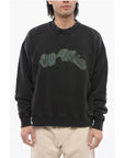 Off-White Brushed Cotton Printed BACCHUS Crewneck Sweatshirt