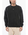 Off-White Brushed Cotton Printed MARY Crewneck Sweatshirt