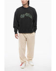 Off-White Brushed Cotton Printed BACCHUS Crewneck Sweatshirt