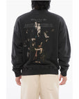 Off-White Brushed Cotton Printed MARY Crewneck Sweatshirt