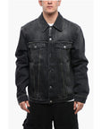 Off-White FOR EVER Denim SKATE Jacket with Decorative Zips