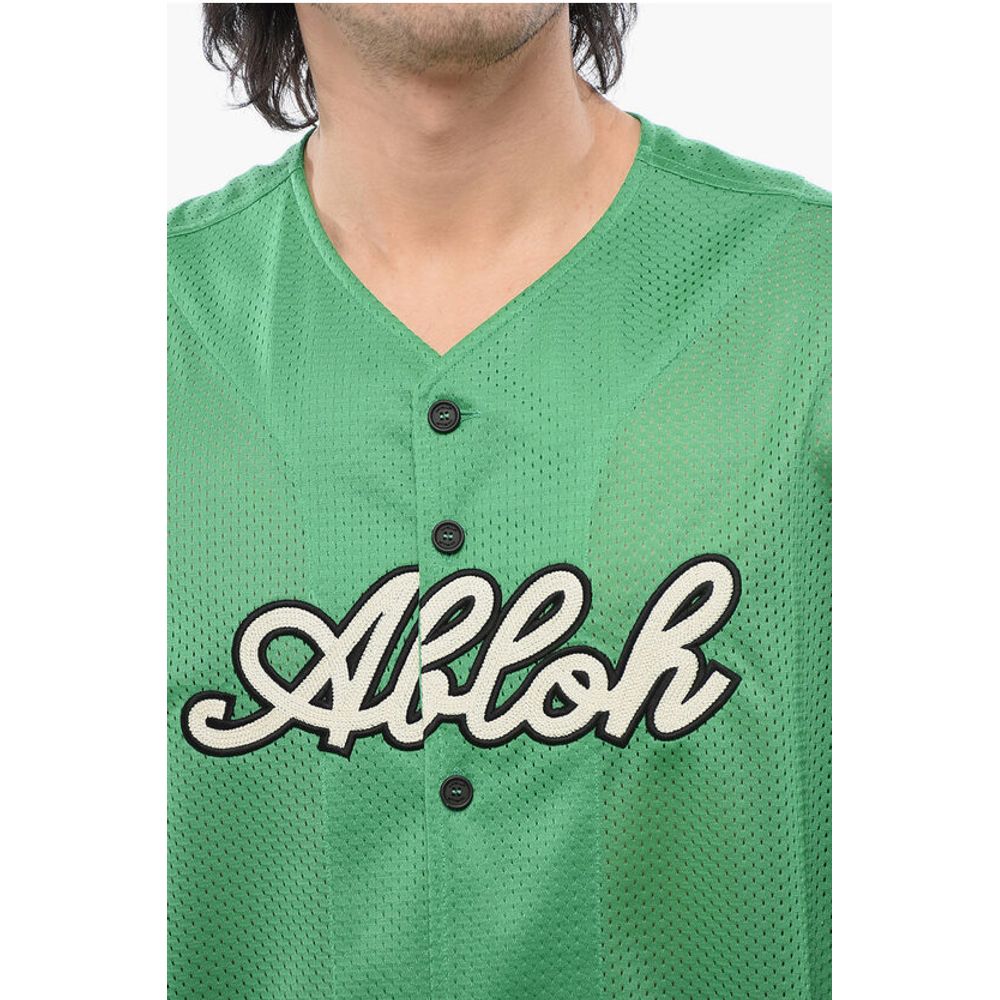 Off-White Embroidered Baseball Mesh T-Shirt