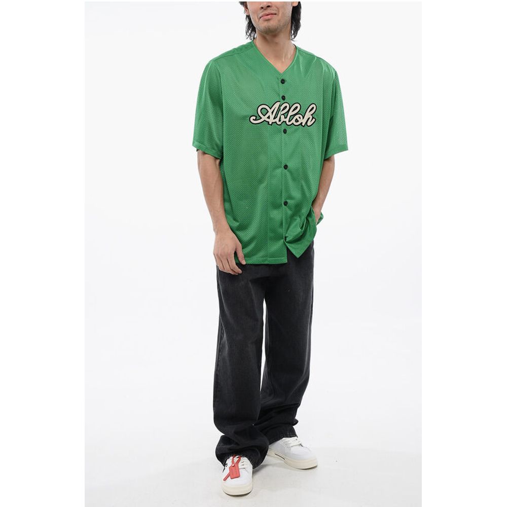 Off-White Embroidered Baseball Mesh T-Shirt