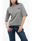Off-White Solid Color Cotton Crew-neck T-shirt