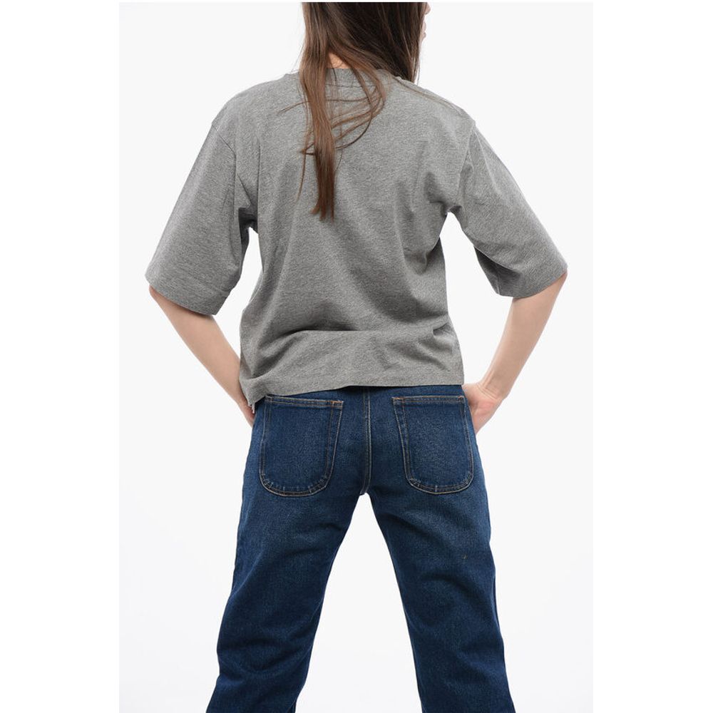 Off-White Solid Color Cotton Crew-neck T-shirt