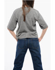 Off-White Solid Color Cotton Crew-neck T-shirt
