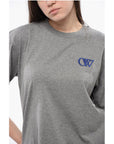 Off-White Solid Color Cotton Crew-neck T-shirt
