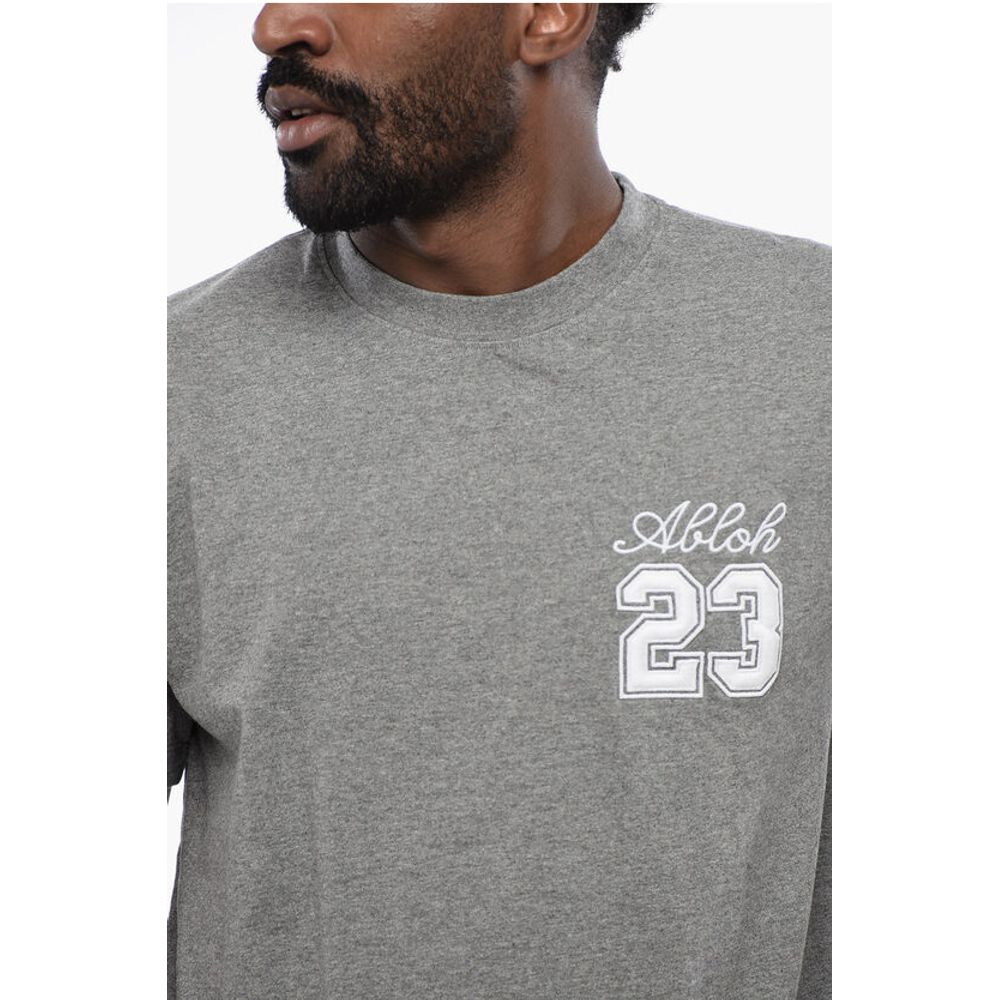 Off-White Slim Fit Crewneck T-Shirt with Embroideries