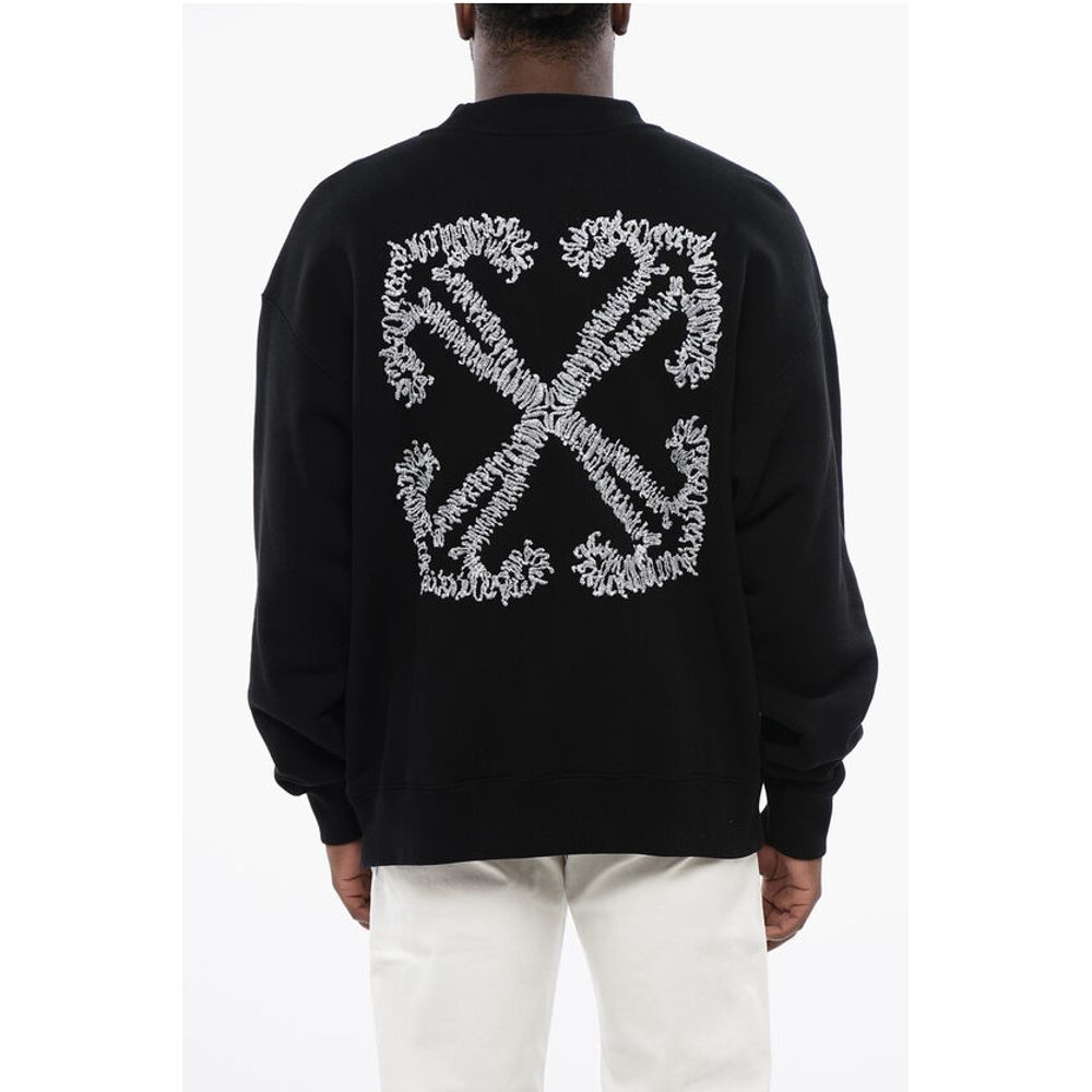 Off-White Brushed Cotton TATTOO ARROW Crewneck Sweatshirt