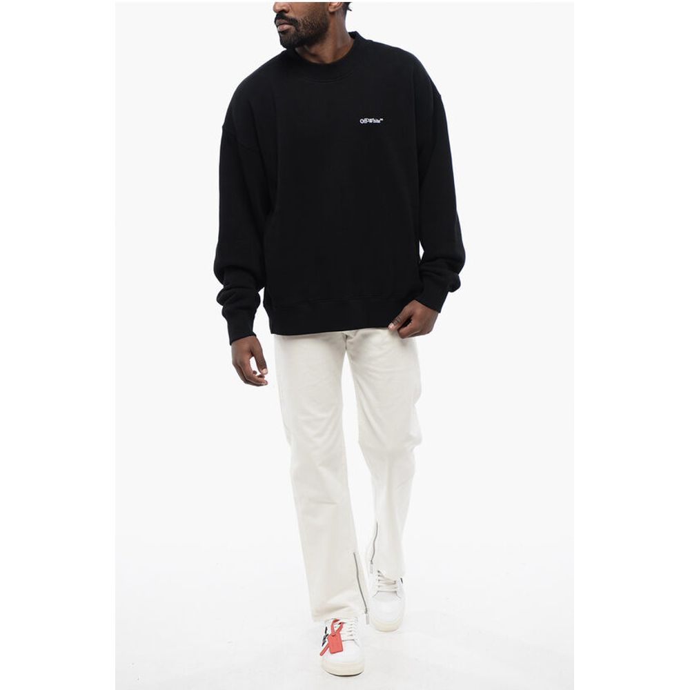 Off-White Brushed Cotton TATTOO ARROW Crewneck Sweatshirt