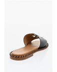 Off-White Leather TWIST Slides With Cut-Out Logo