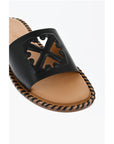 Off-White Leather TWIST Slides With Cut-Out Logo