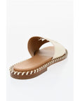 Off-White Leather TWIST Slides With Cut-Out Logo