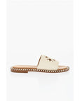 Off-White Leather TWIST Slides With Cut-Out Logo