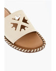 Off-White Leather TWIST Slides With Cut-Out Logo