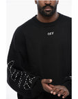 Off-White FOR EVER Cotton Blend STITCH ARROW Crewneck Sweater