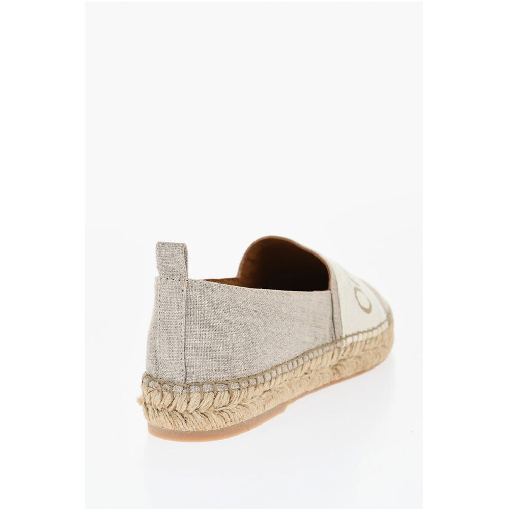 Off-White Linen BOOKISH Slip-On Espadrillas