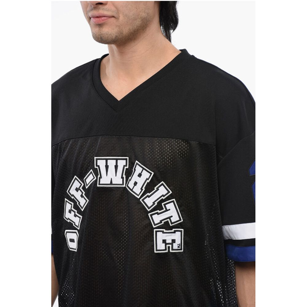Off-White Embroidered Mesh FOOTBALL T-shirt