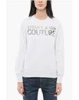 Versace JEANS COUTURE Crew Neck MIRROR Sweatshirt with Lamè Logo