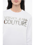Versace JEANS COUTURE Crew Neck MIRROR Sweatshirt with Lamè Logo