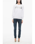 Versace JEANS COUTURE Crew Neck MIRROR Sweatshirt with Lamè Logo