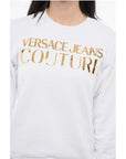 Versace JEANS COUTURE Crew Neck MIRROR Sweatshirt with Lamè Logo