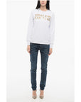 Versace JEANS COUTURE Crew Neck MIRROR Sweatshirt with Lamè Logo