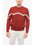 Armani EMPORIO Virgin Wool Sweater with Herringbone Embroidery