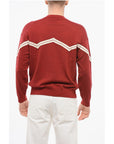 Armani EMPORIO Virgin Wool Sweater with Herringbone Embroidery