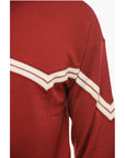 Armani EMPORIO Virgin Wool Sweater with Herringbone Embroidery
